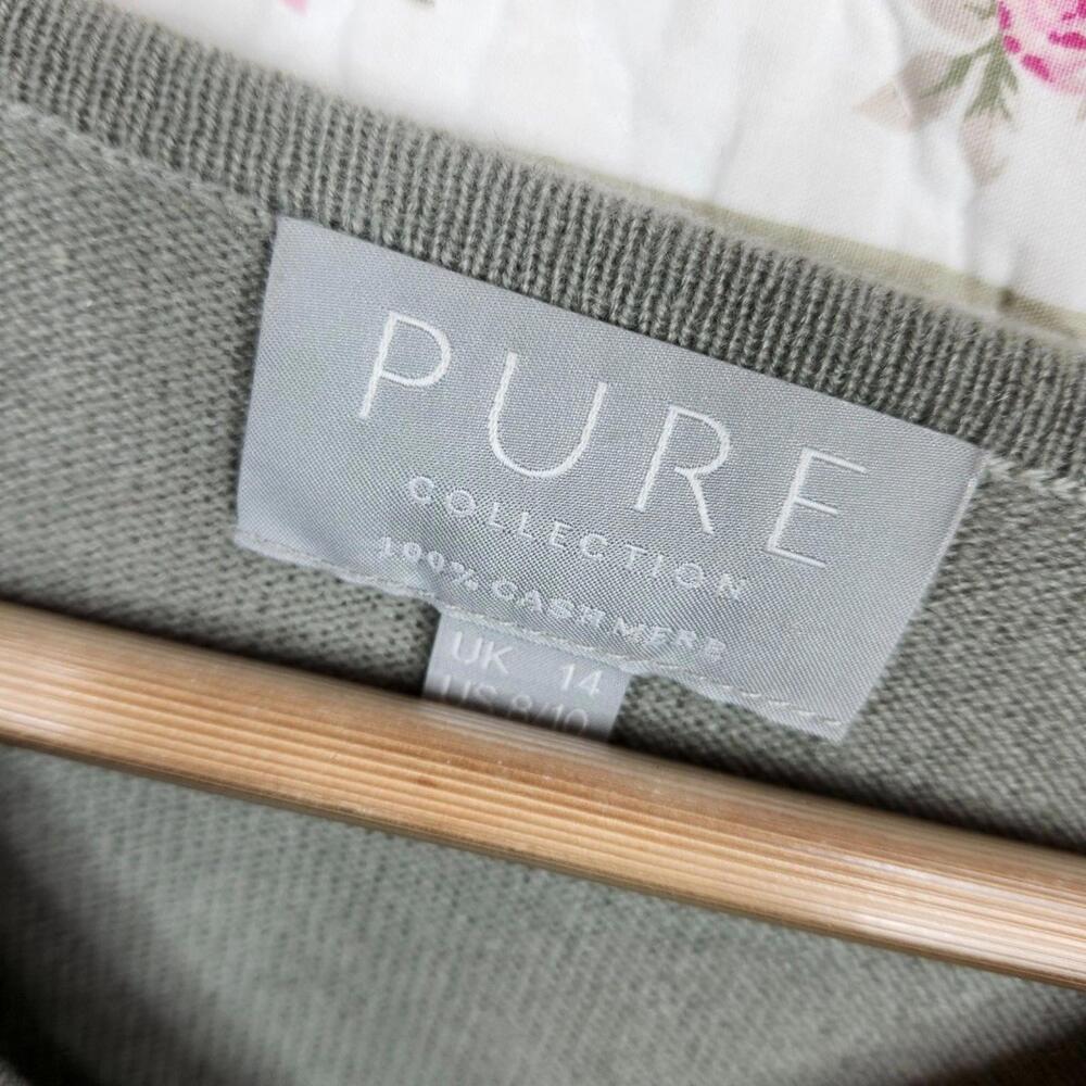 Pure Collection Women's 100% Cashmere V-Neck Sweater UK 14 - Picture 2 of 5